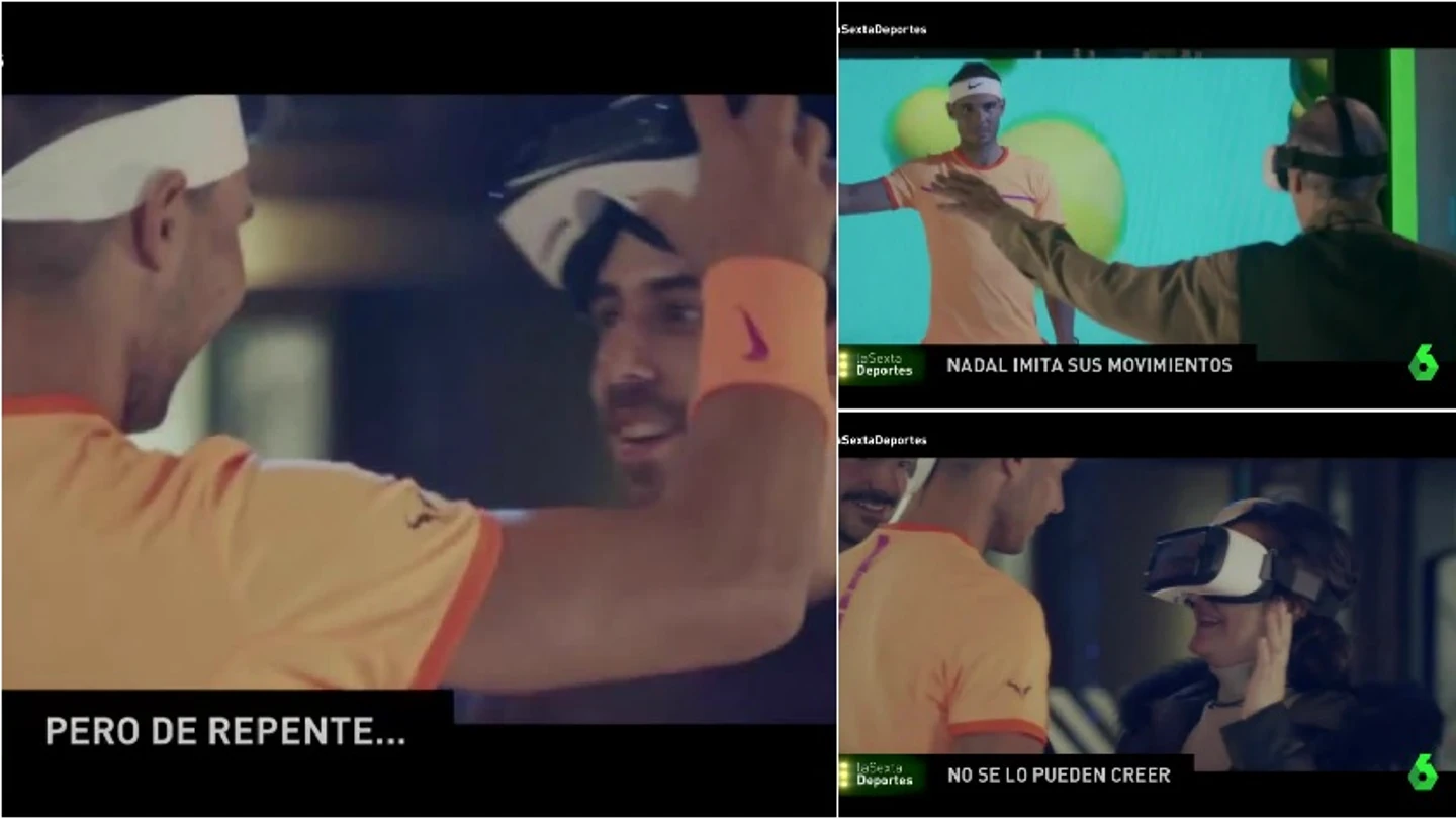 Nadal sorprende a unos aficionados Nadal sorprende a unos aficionados