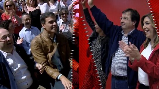 Miquel Iceta, Pedro S&aacute;nchez, Guillemro Fern&aacute;ndez Vara y Susana D&iacute;az