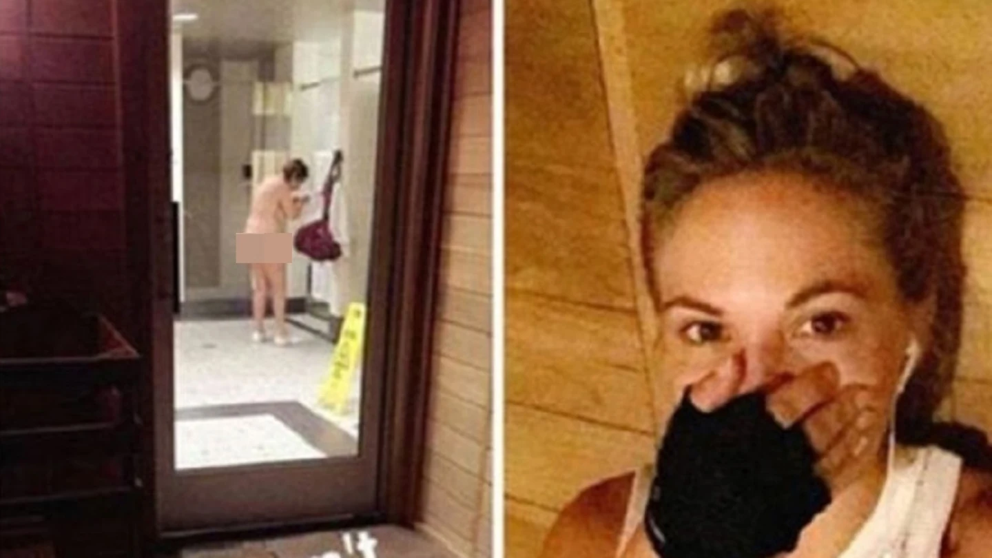 Una modelo se burla de una mujer en el gimnasio Una modelo se burla de una mujer en el gimnasio
