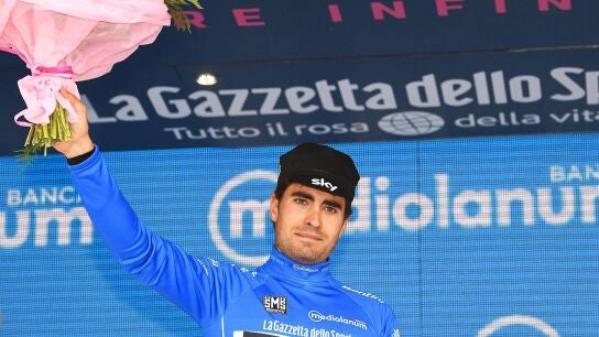 Mikel Landa celebra su triunfo en la etapa 19 del Giro