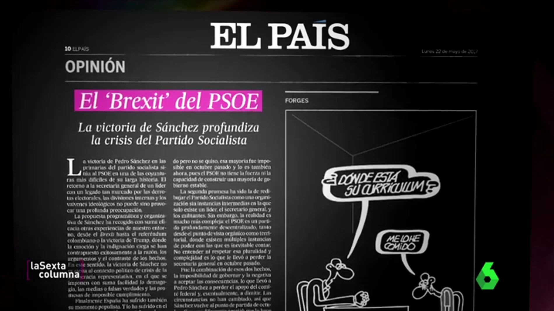 Editorial de El País sobre la victoria de Pedro Sánchez