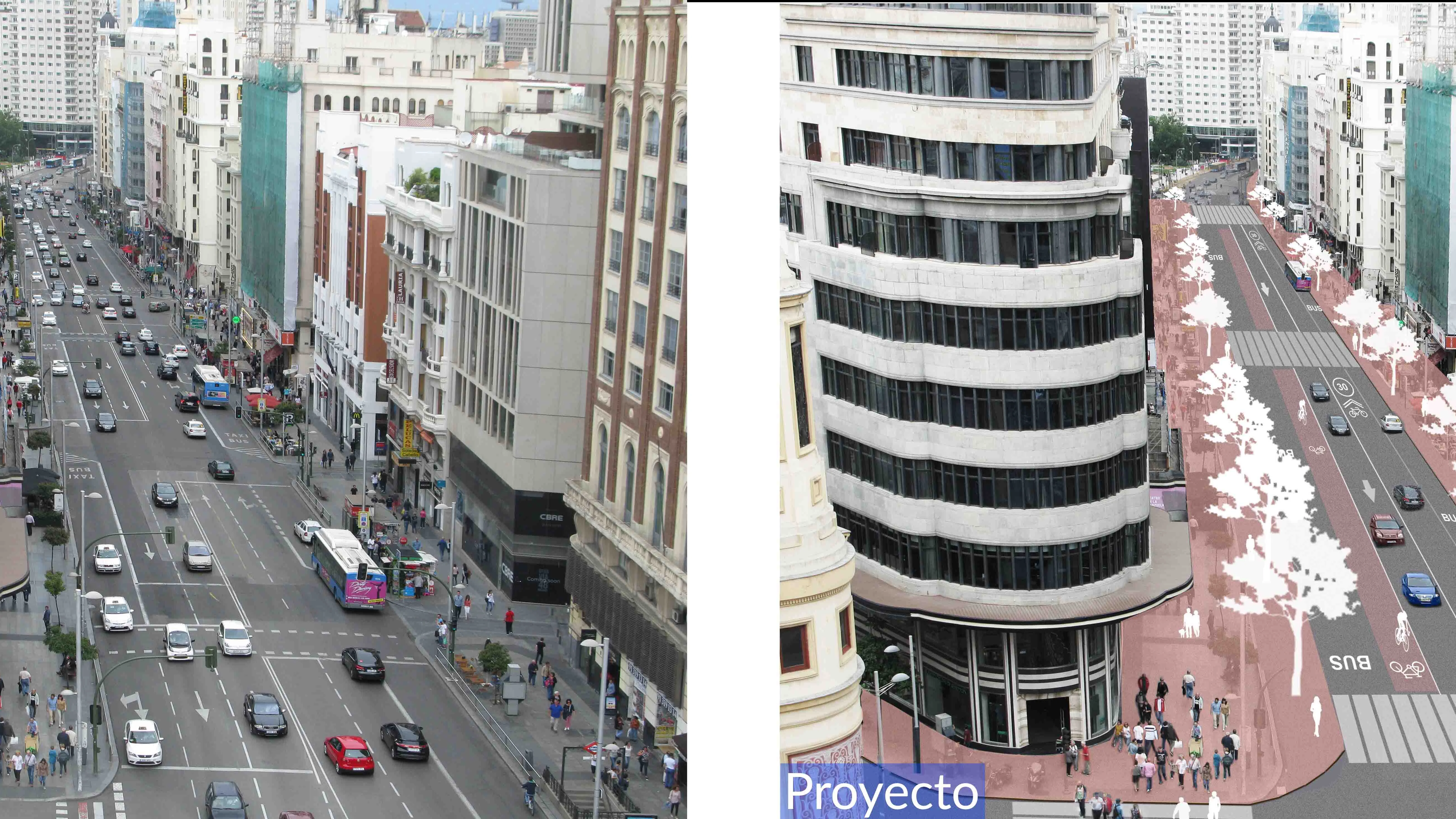 El antes y después de Gran Vía El antes y después de Gran Vía