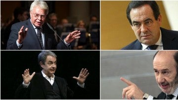 Felipe González, José Bono, José Luis Rodríguez Zapatero y Alfredo Pérez Rubalcaba