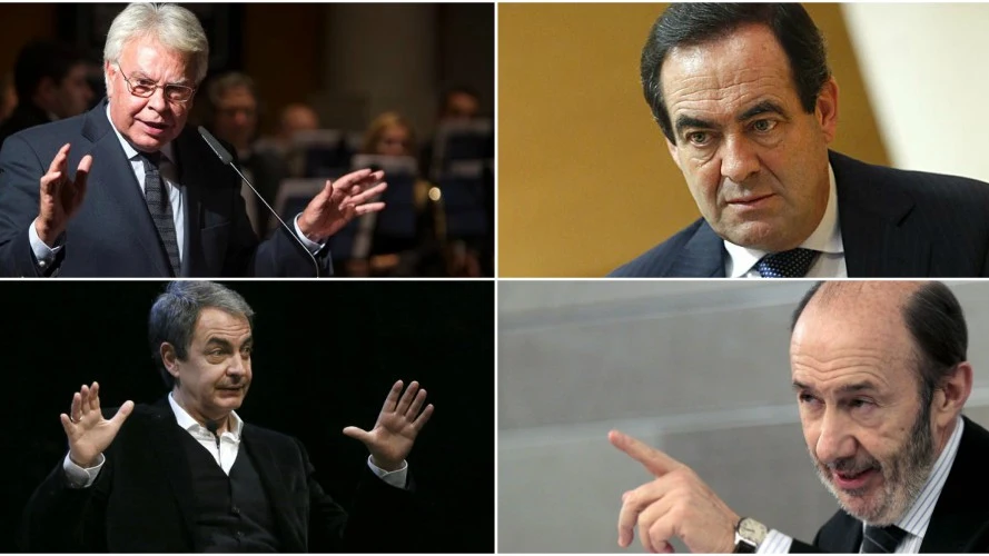 Felipe González, José Bono, José Luis Rodríguez Zapatero y Alfredo Pérez Rubalcaba