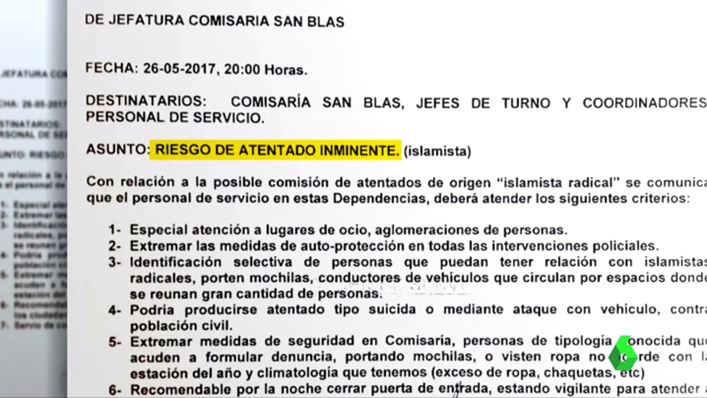 La Policía desmiente el documento de la Comisaría de San Blas La Policía desmiente el documento de la Comisaría de San Blas