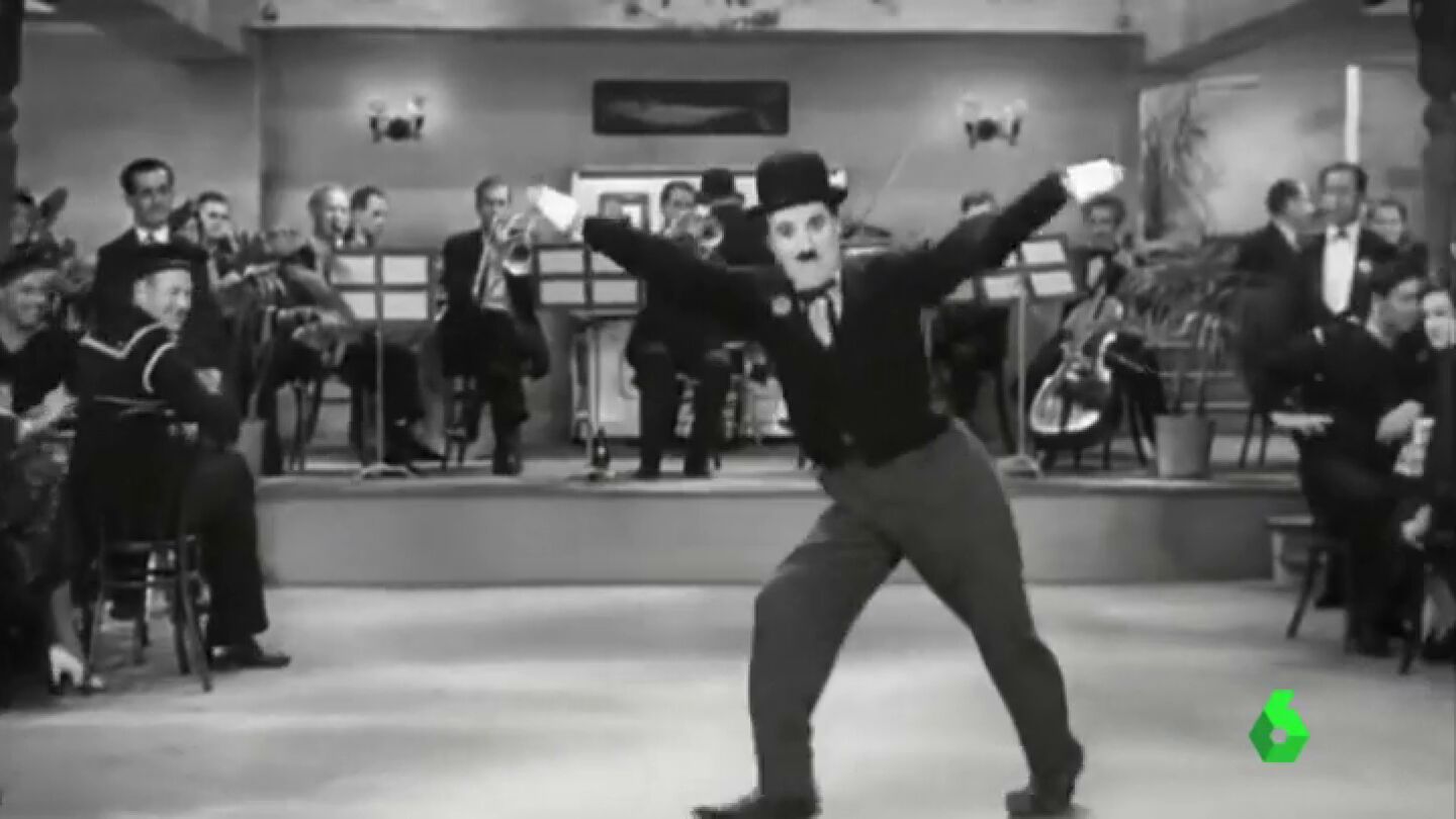 Imagen de una pel&iacute;cula de cine mudo de Chaplin