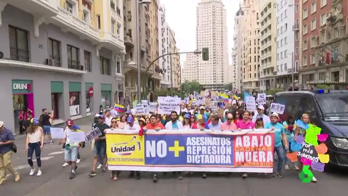 Venezolanos se manifiestan en Madrid