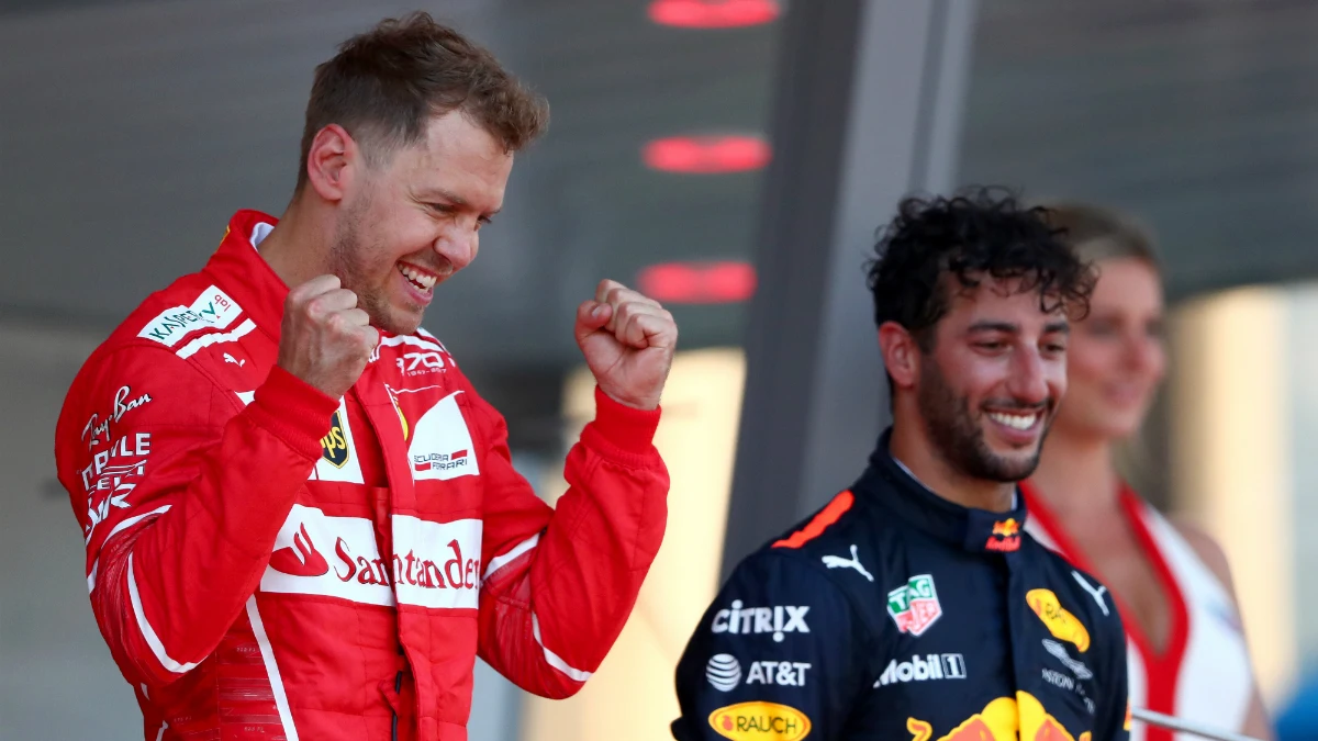 Sebastian Vettel celebra una victoria