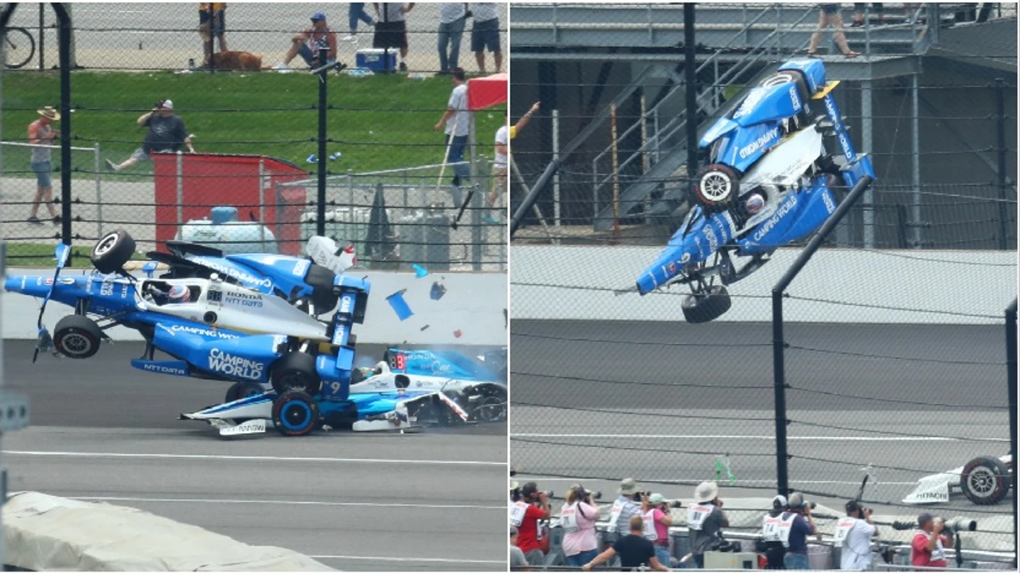 Accidente entre Scott Dixon y Jay Howard Accidente entre Scott Dixon y Jay Howard