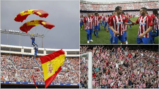 Fiesta colchonera en el Vicente Calderón en el partido de despedida al estadio rojiblanco Fiesta colchonera en el Vicente Calderón en el partido de despedida al estadio rojiblanco