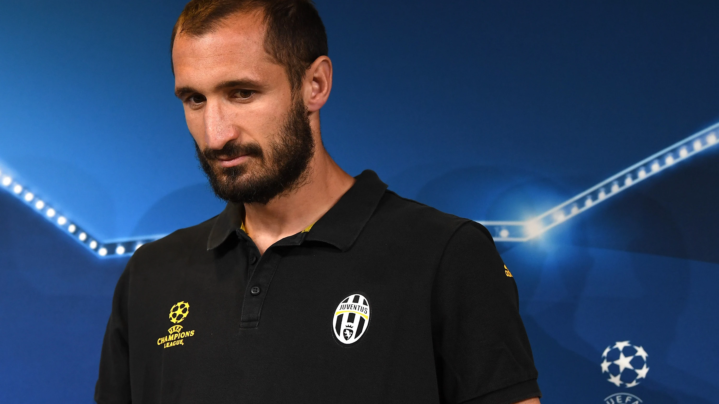 Chiellini, en la sala de prensa