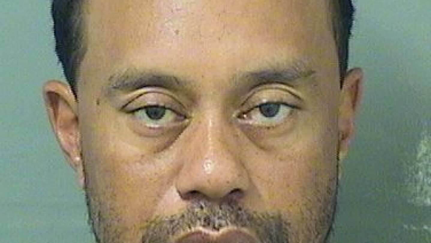 Tiger Woods, en el momento de ser detenido por la Polic&iacute;a de Jupiter