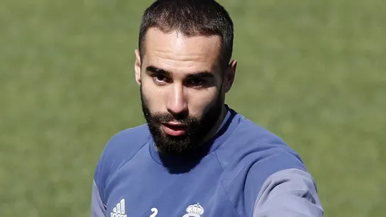 Dani Carvajal, en un entrenamiento con el Real Madrid Dani Carvajal, en un entrenamiento con el Real Madrid