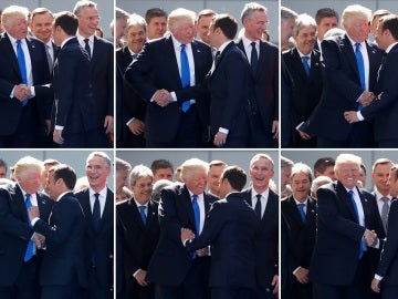 El apretón de manos entre Trump y Macron