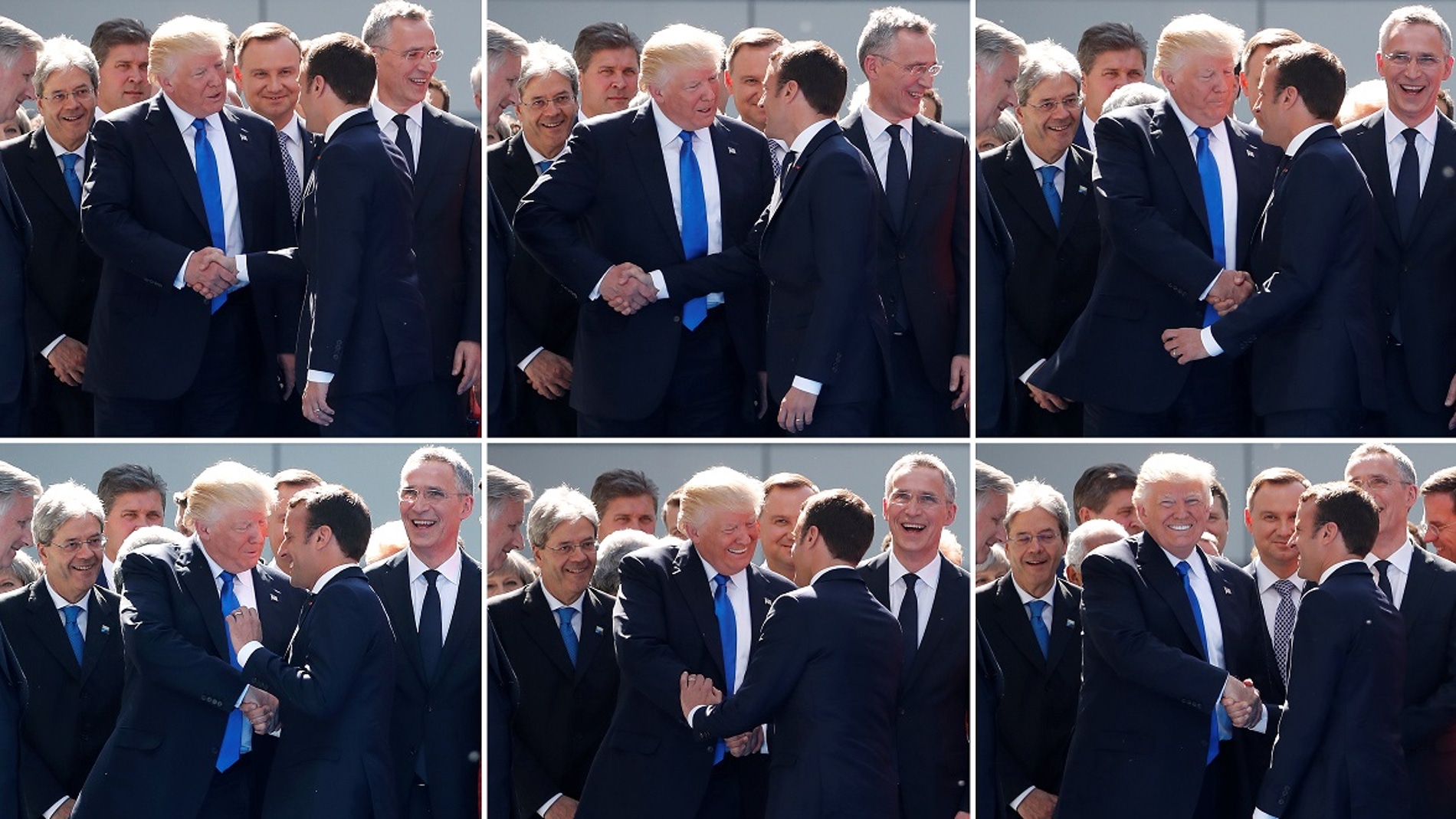 El apretón de manos entre Trump y Macron