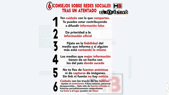 Los consejos de 'Maldito Bulo' tras un atentado terrorista Los consejos de 'Maldito Bulo' tras un atentado terrorista