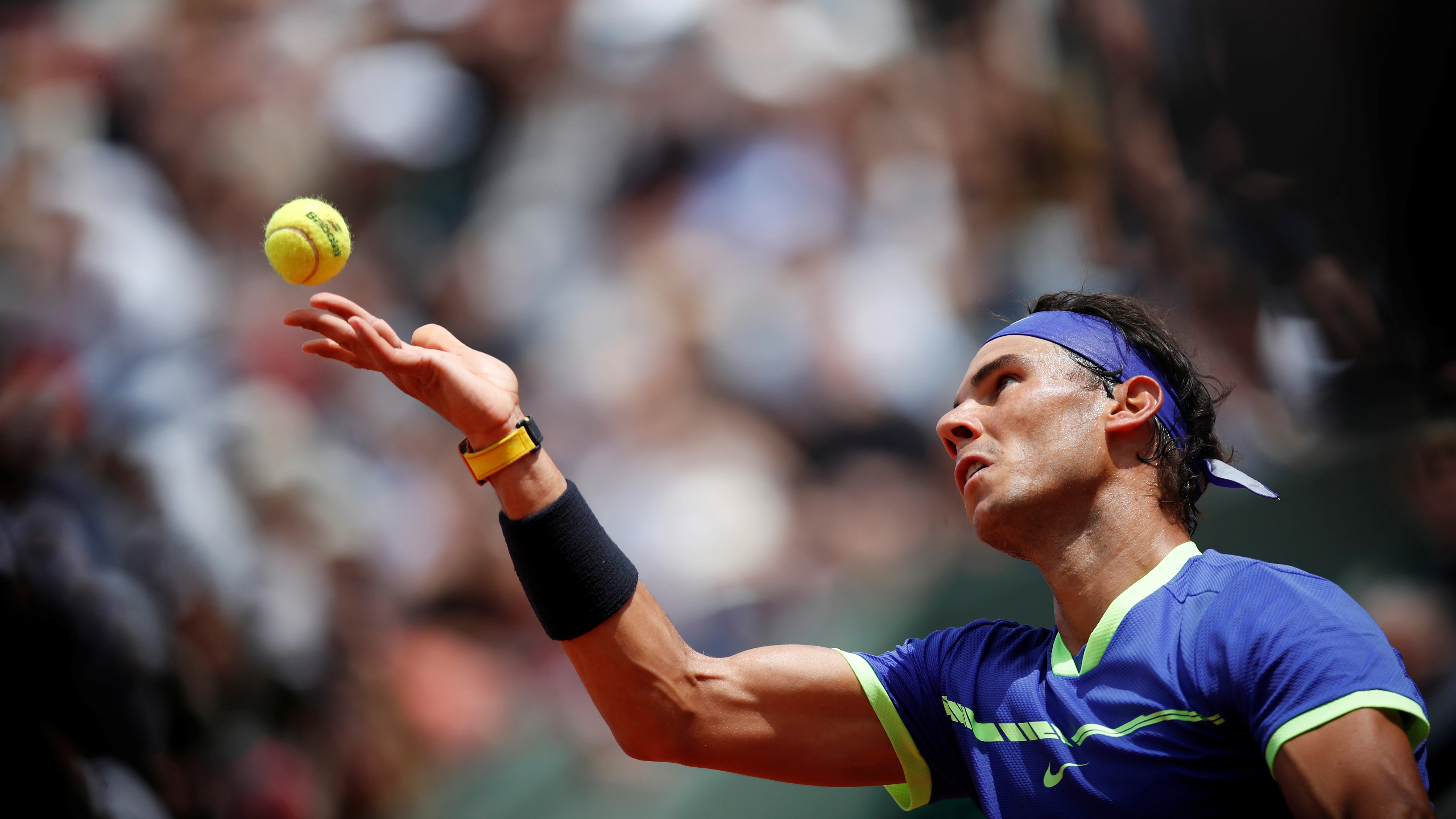 Rafa Nadal, durante su partido contra Bautista