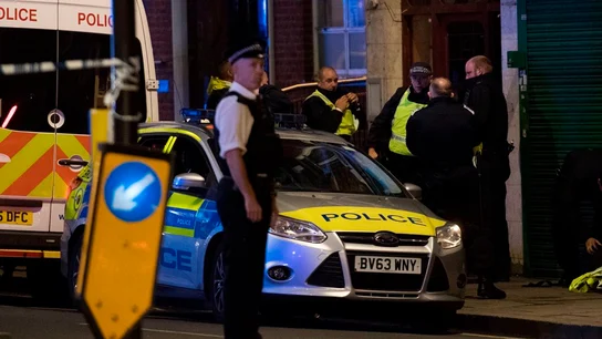 Policía en el lugar del ataque de Londres Policía en el lugar del ataque de Londres