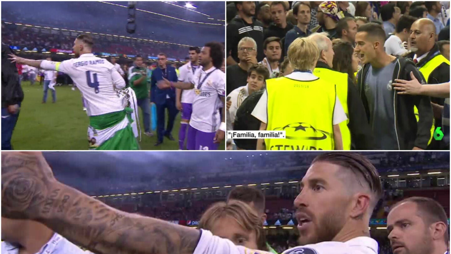 Ramos y Lucas V&aacute;zquez, muy tensos tras el partido