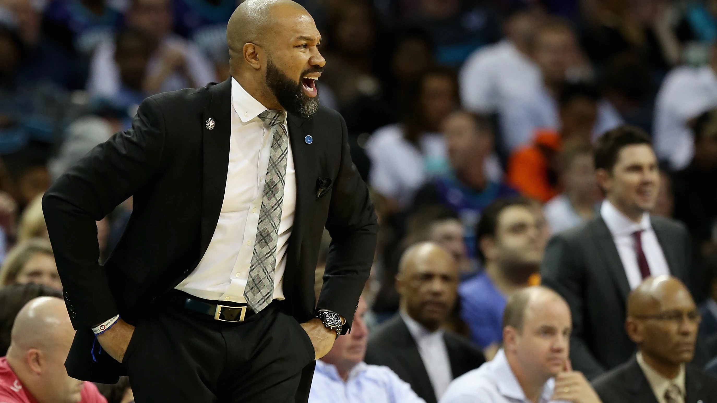 Derek Fisher, en su etapa como t&eacute;cnico de los Knicks