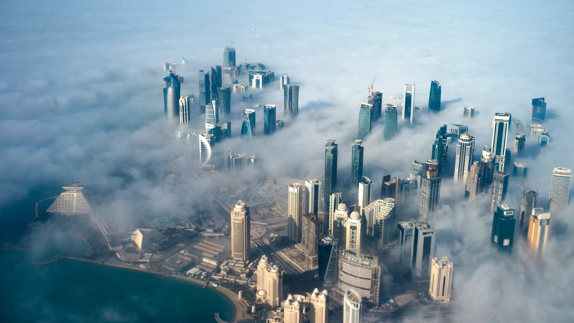 Vista aérea de Doha, Catar