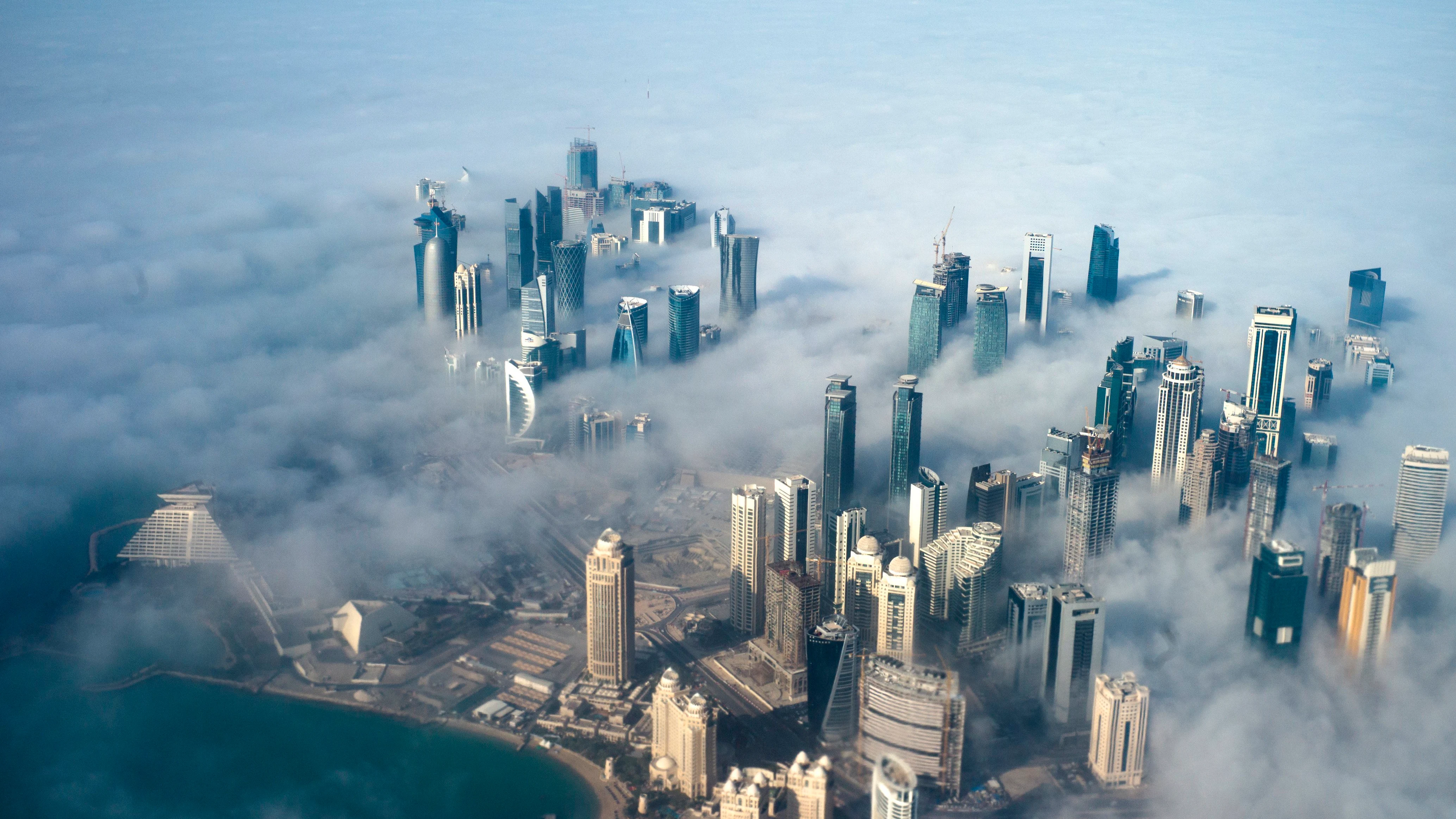 Vista aérea de Doha, Catar