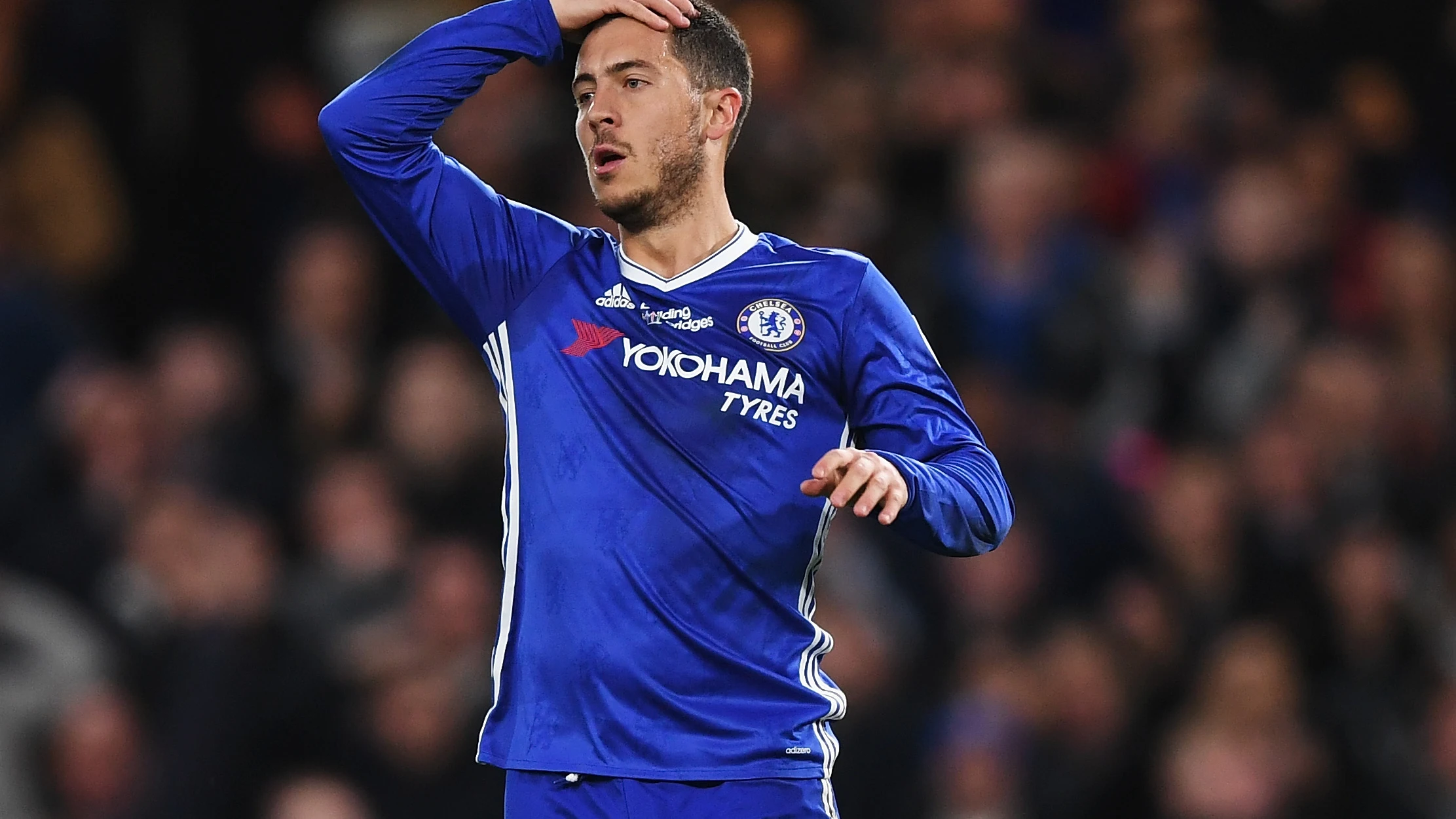 Hazard, en un partido con el Chelsea