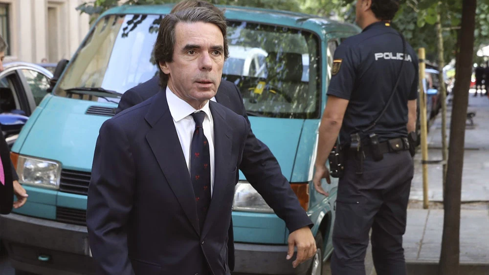 Aznar, momentos antes de inaugurar la Semana Atlántica