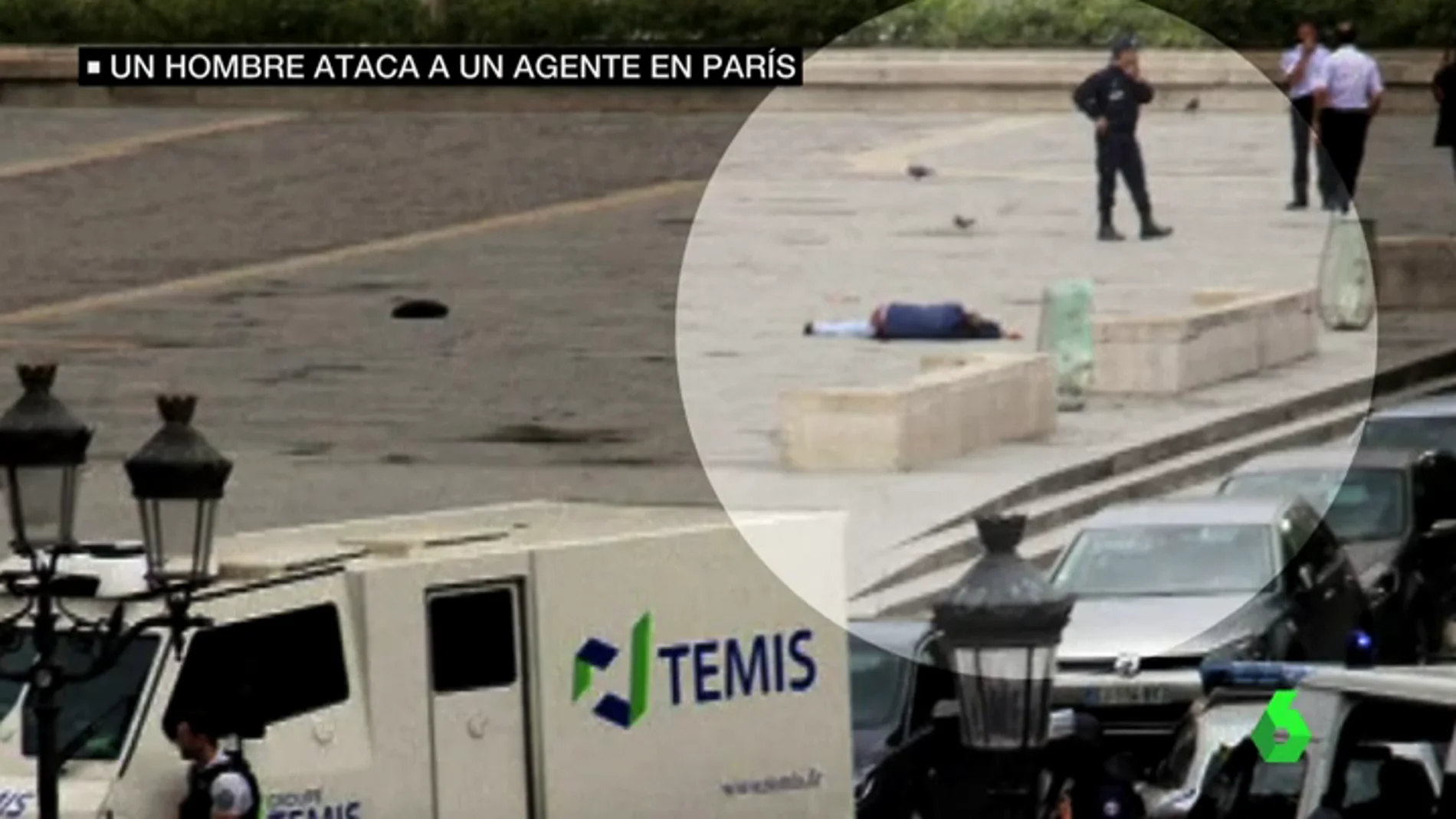 Frame 13.429148 de: Neutralizado un hombre tras atacar con un martillo a un Policía frente a Notre Dame en París