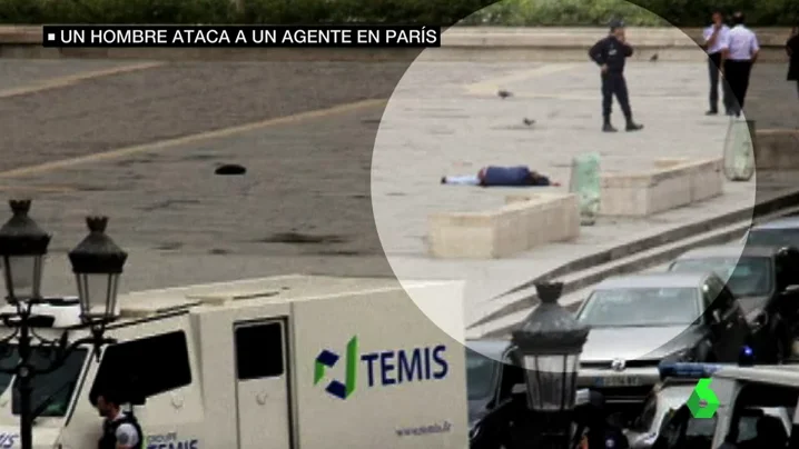 Frame 13.429148 de: Neutralizado un hombre tras atacar con un martillo a un Policía frente a Notre Dame en París