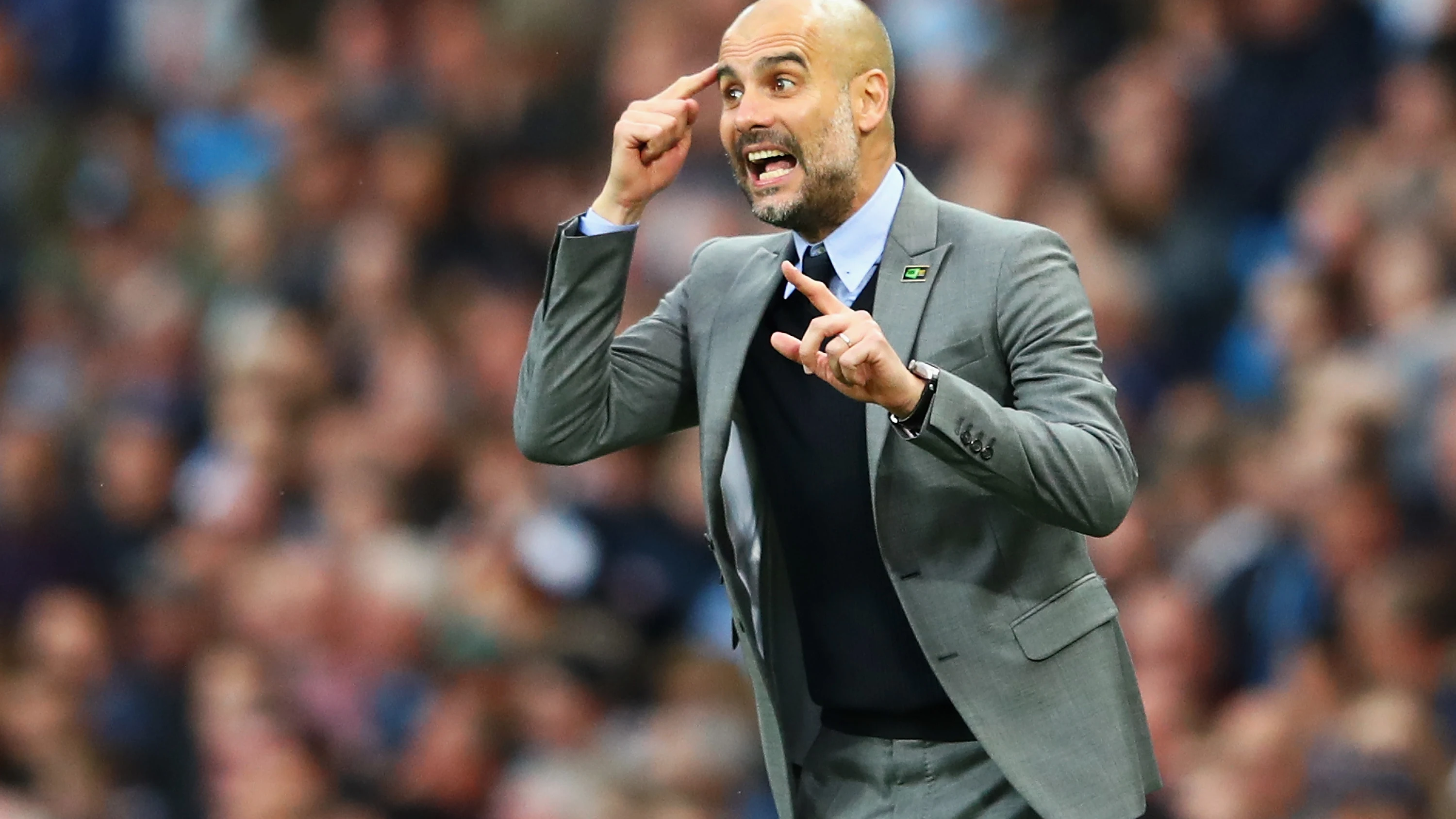 Pep Guardiola, en un partido del Manchester City