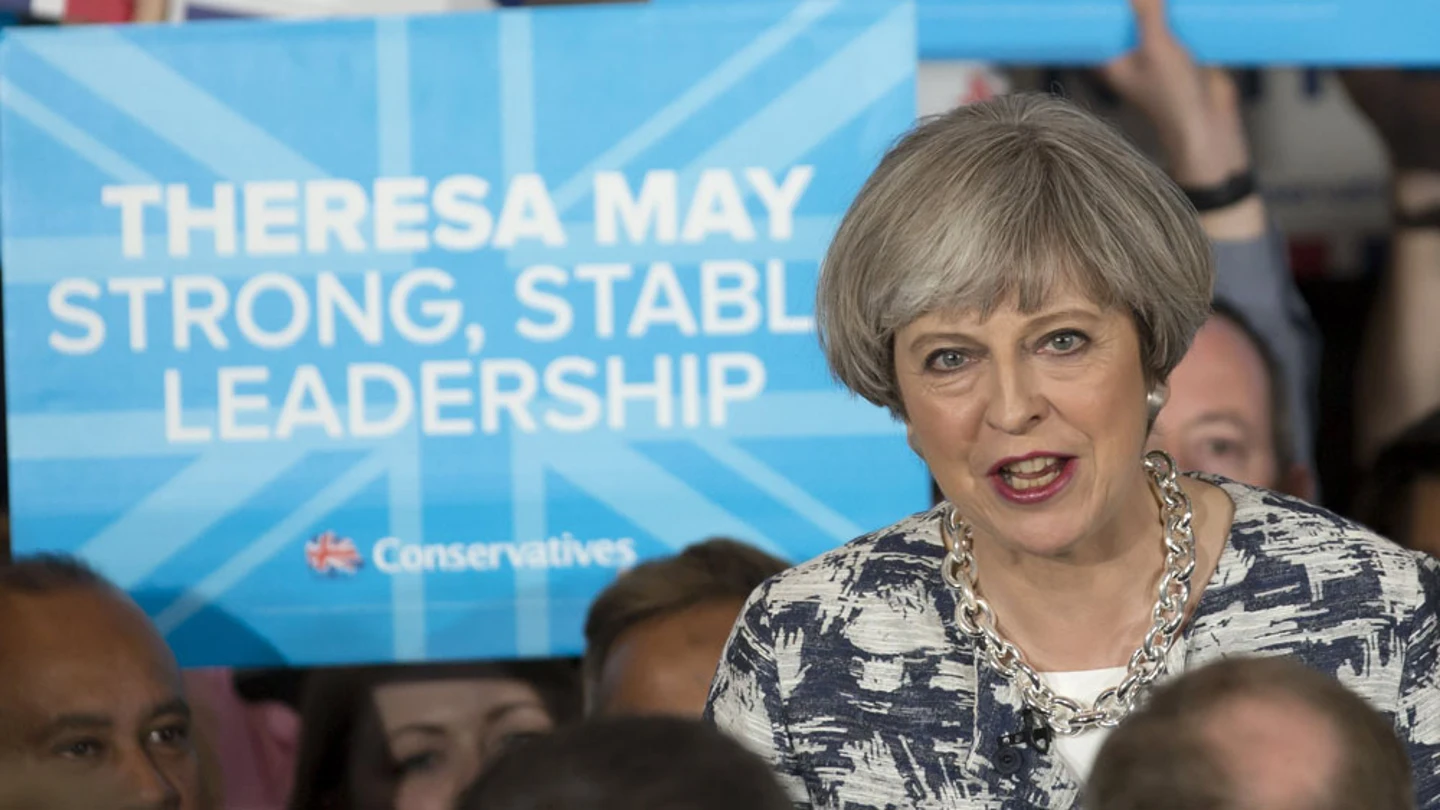 Theresa May en un acto electoral Theresa May en un acto electoral
