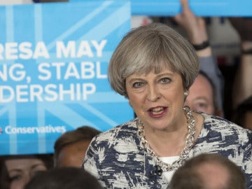 Theresa May en un acto electoral Theresa May en un acto electoral