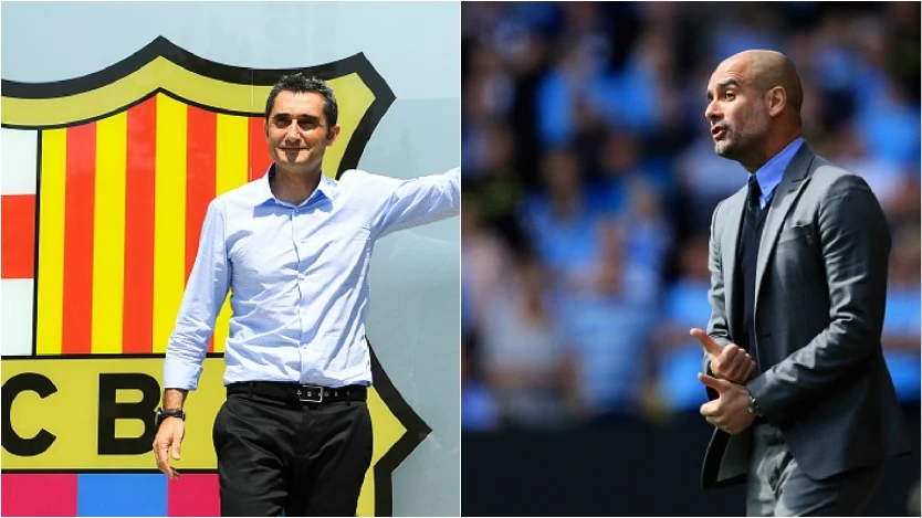 Ernesto Valverde y Pep Guardiola