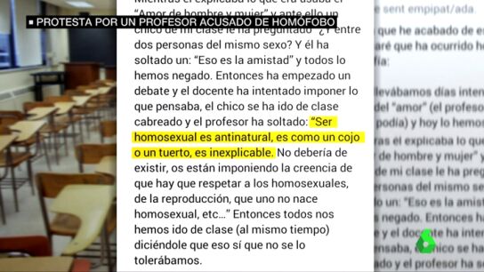 Protesta contra un profesor por comentarios hom&oacute;fobos