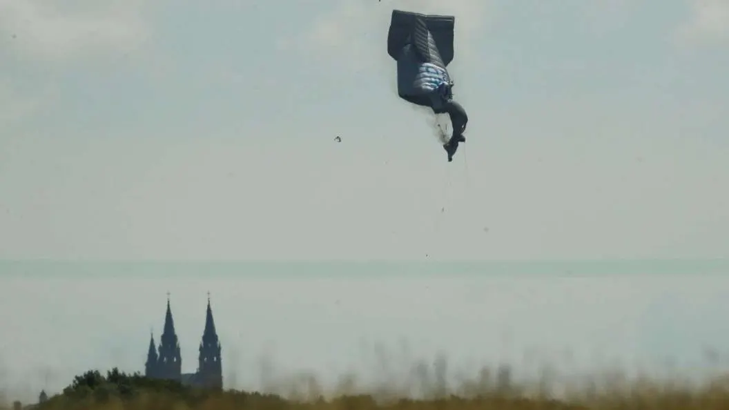 El dirigible que se estrelló en el campo del US Open