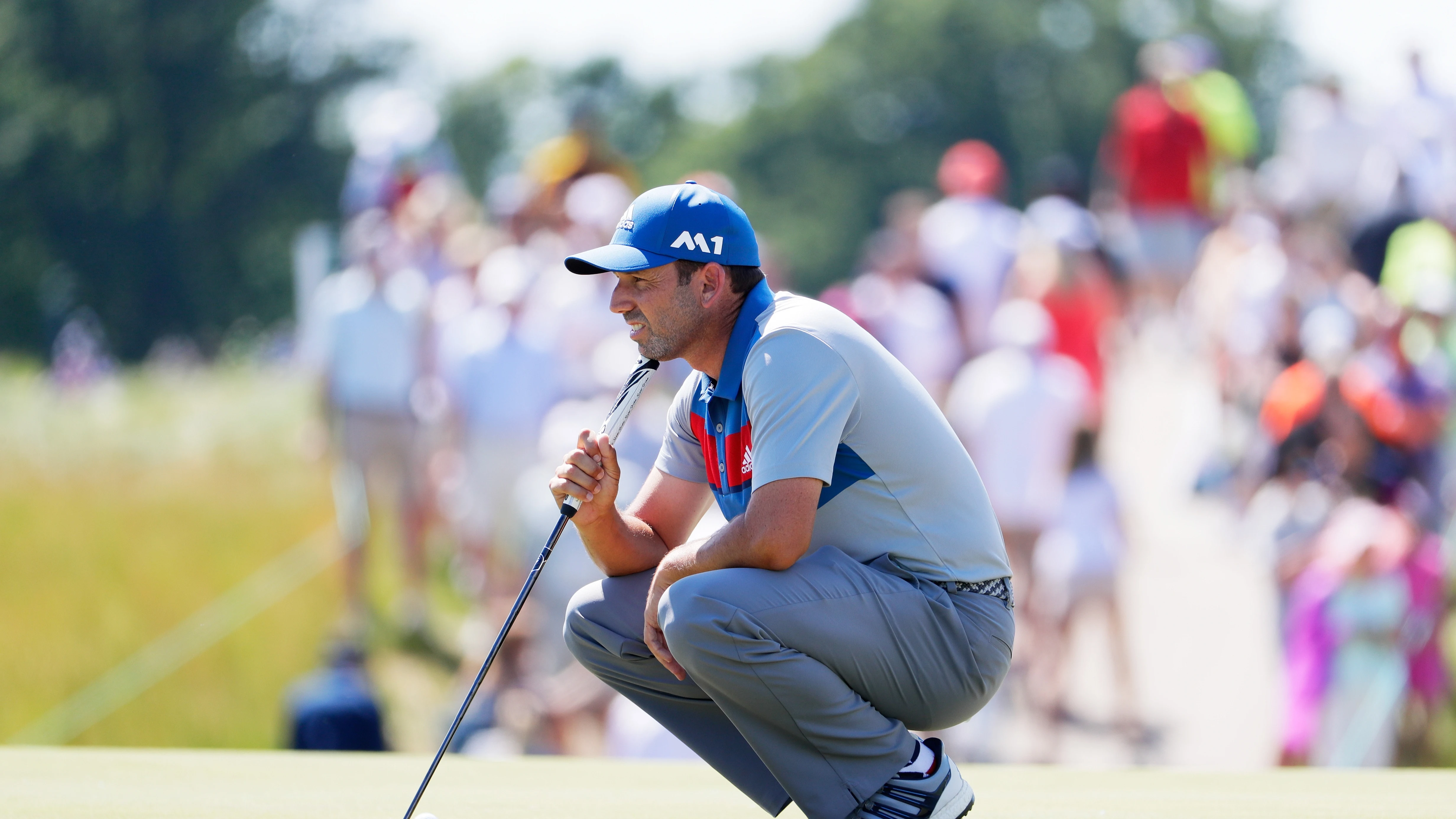 Sergio García, preparando un golpe durante el US Open