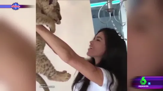 Una modelo recrea la escena de 'El rey león' Una modelo recrea la escena de 'El rey león'