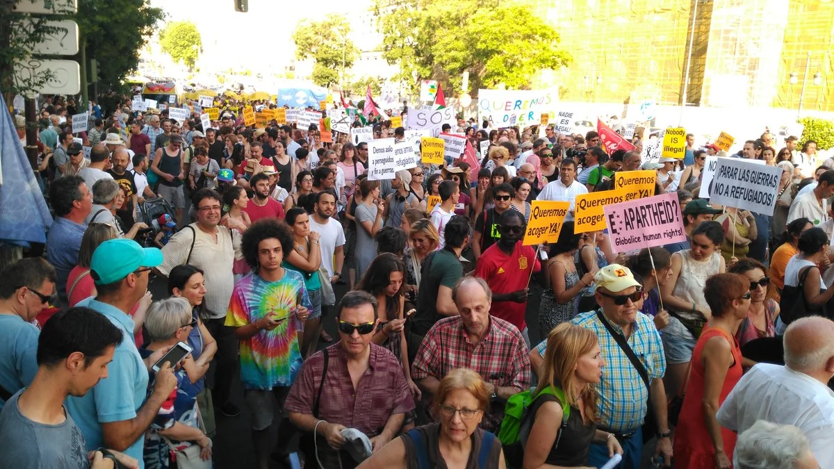 Manifestación en Madrid a favor de los refugiados