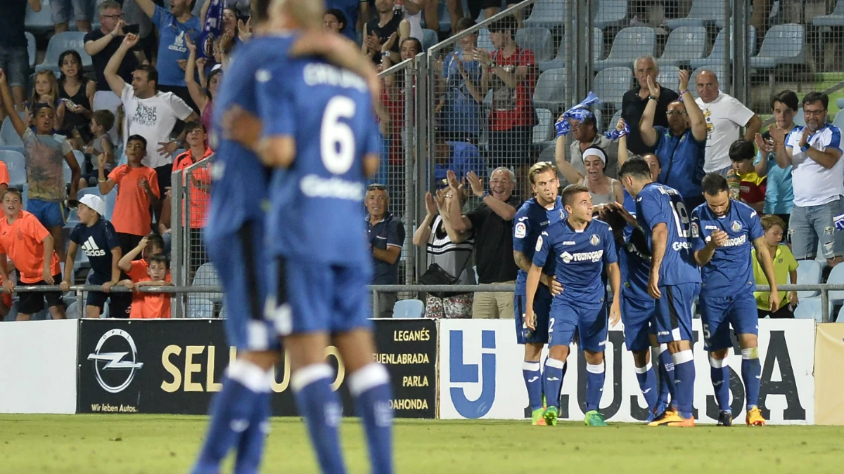 El Getafe celebra un gol