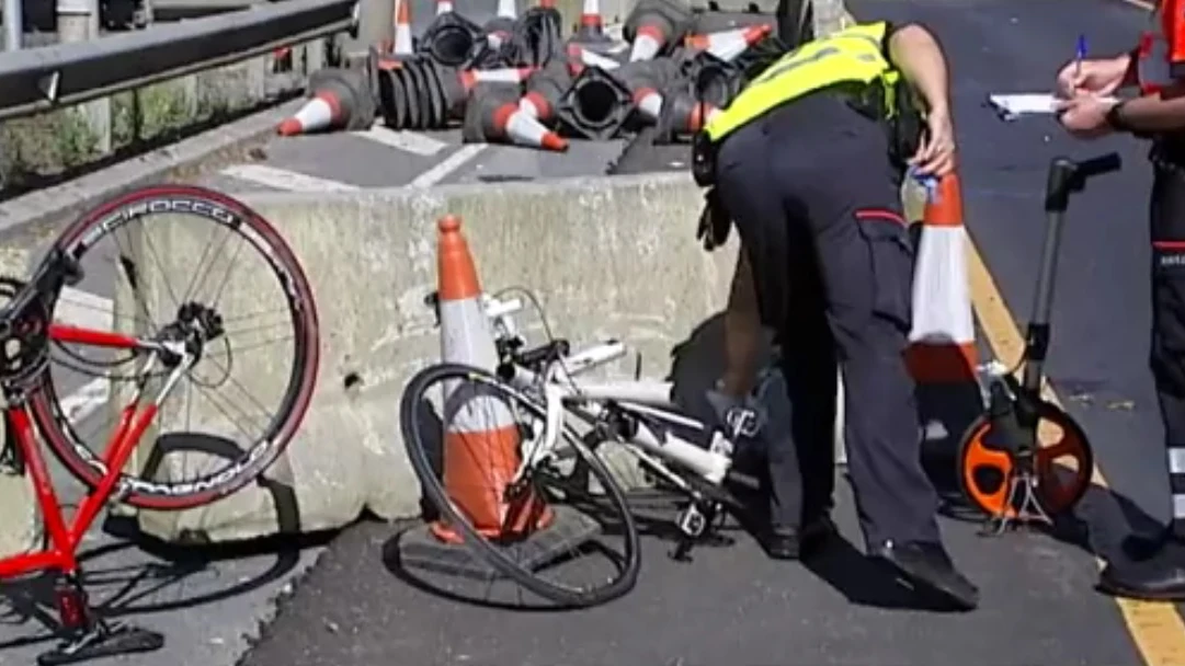 Así han quedado las bicicletas de los dos ciclistas