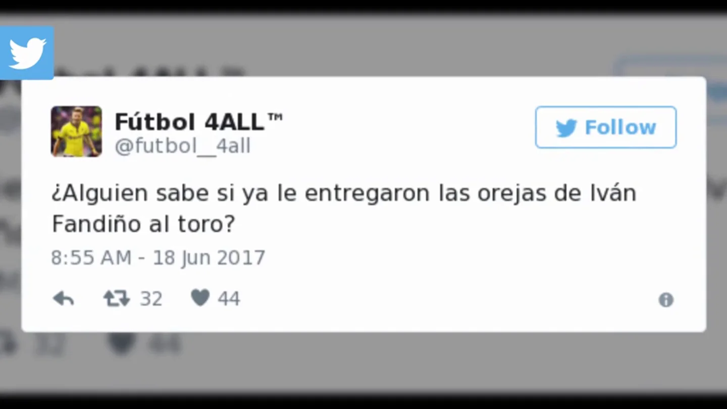 Usuarios de Twitter piden que se actúe contra quienes celebran la muerte del torero Iván Fandiño en redes sociales Usuarios de Twitter piden que se actúe contra quienes celebran la muerte del torero Iván Fandiño en redes sociales