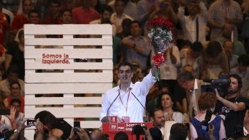 Pedro Sánchez, nuevo secretario general del PSOE, durante el acto de clausura del Congreso Federal del partido, celebrado en Madrid
