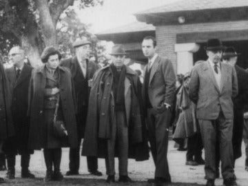 El dictador Francisco Franco, durante una cacería con sus ministros El dictador Francisco Franco, durante una cacería con sus ministros