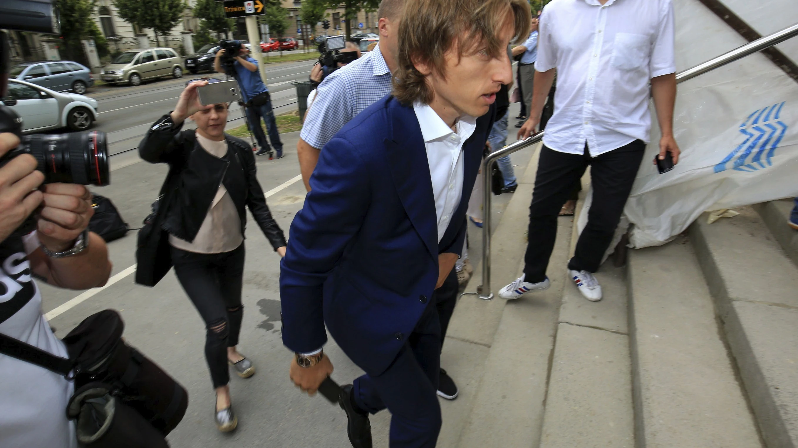 Luka Modric, entrando en el juzgado