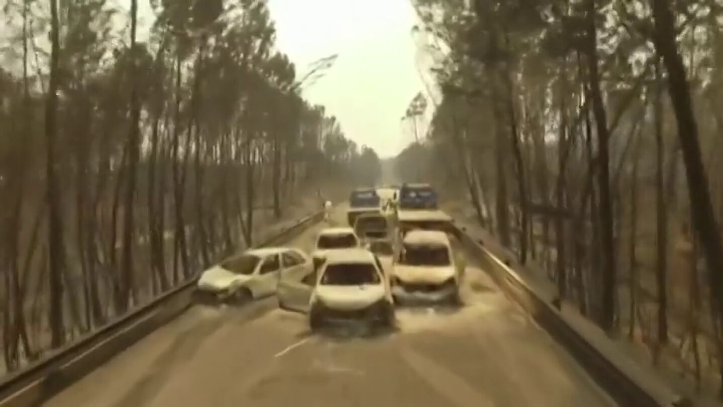 Nuevas im&aacute;genes del incendio de Portugal