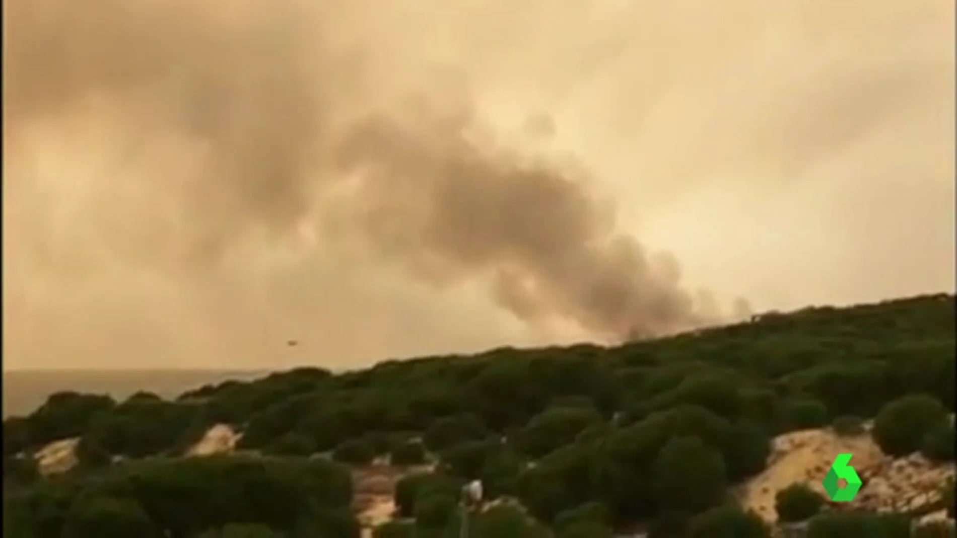 El corte de la carretera de Matalascañas por el incendio que azota Huelva deja miles de personas atrapadas 
