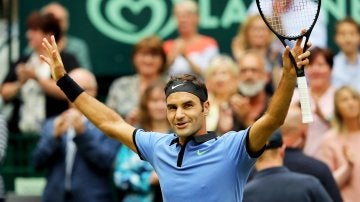 Roger Federer, en el torneo de Halle