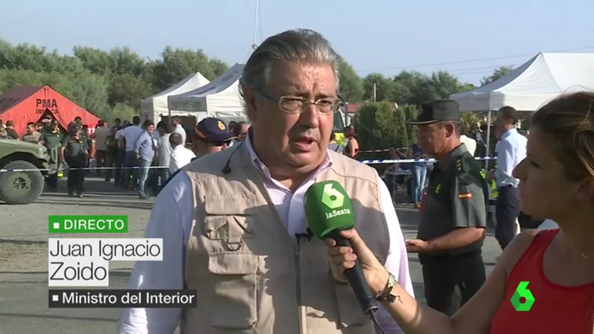 El ministro Zoido pide comprensión y tranquilidad tras el incendio en Huelva: "La situación está controlada"