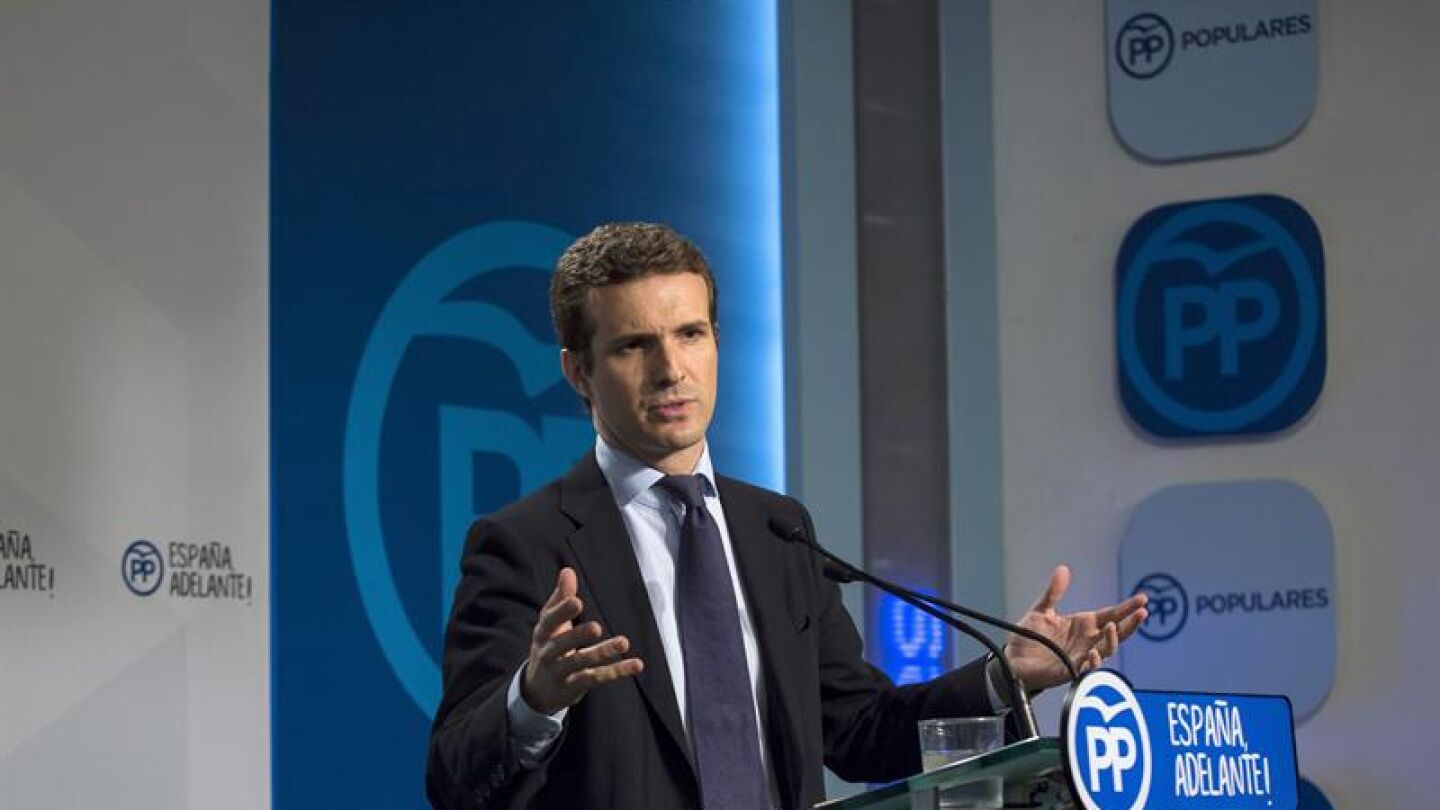 El portavoz del PP, Pablo Casado